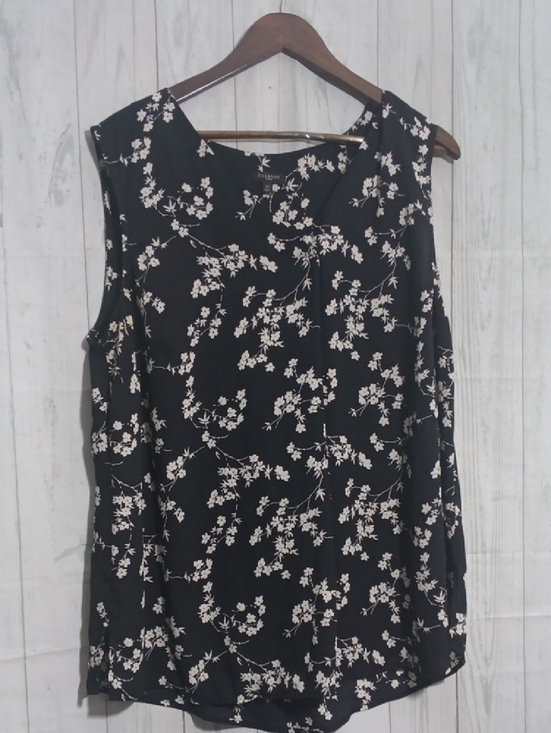Talbots Tops - SOLD Talbots Floral Blouse Black And White Sz 2X